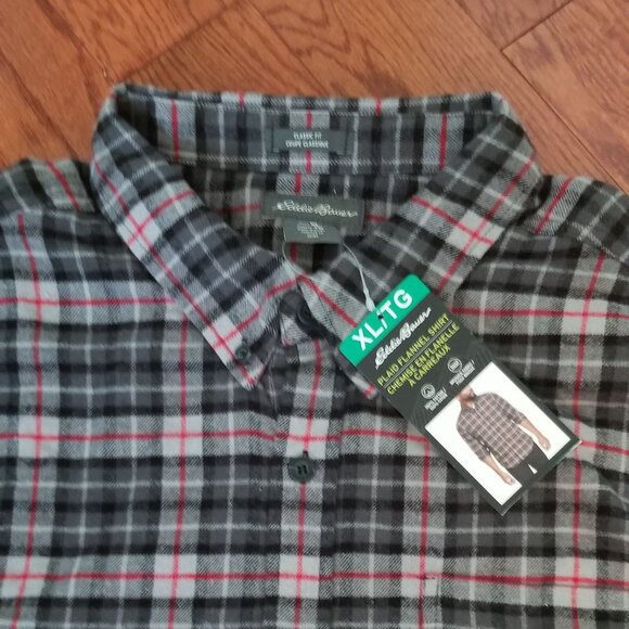 NWT XL  Eddie Bauer plaid flannel shirt - Picture 2 of 7